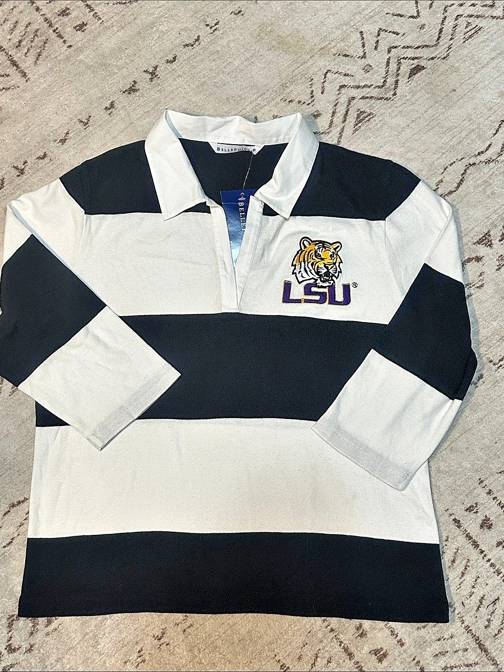 BellePointe LSU Club Polo Color Block Polo in Black & White Size Medium NWT
